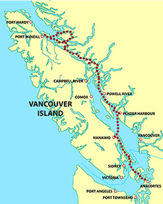 Map of 2009 BC cruise